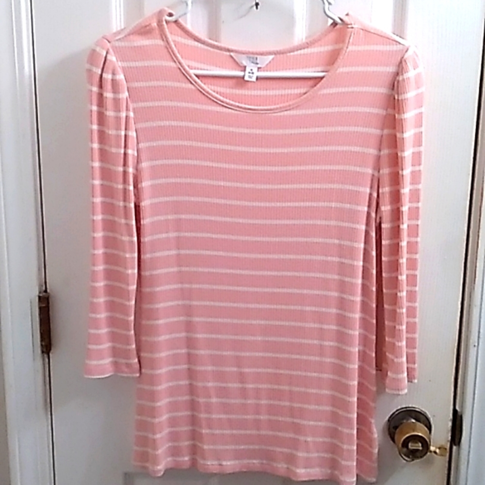 Pink stripe top size small